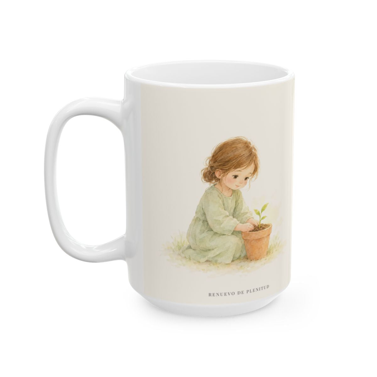 El buen Pastor restaura mi alma | Taza devocional de fe | Salmo 23:3 — 15 oz · Cara ilustrada