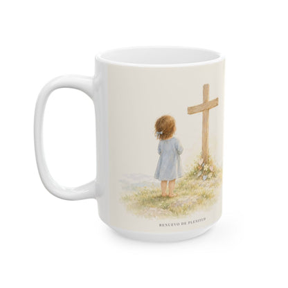 Consumado es: ya nada falta en la obra de Cristo | Taza bíblica para café | Juan 19:30 — 15 oz · Cara ilustrada
