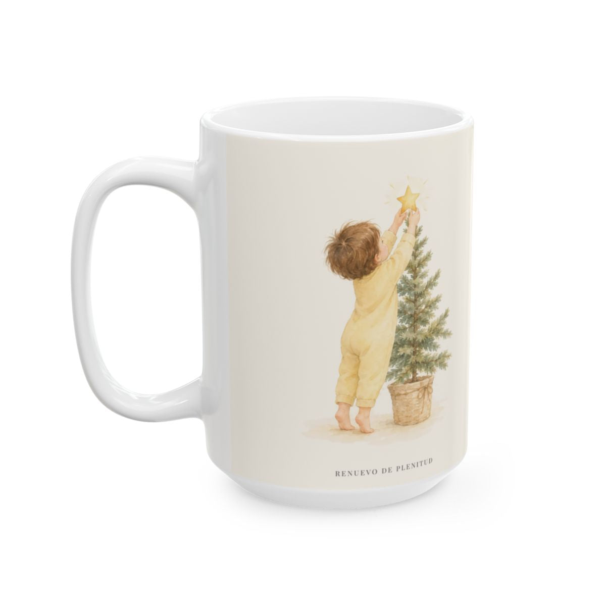 En Cristo habita la plenitud de Dios | Taza cristiana con frase devocional | Colosenses 2:9 — 15 oz · Cara ilustrada