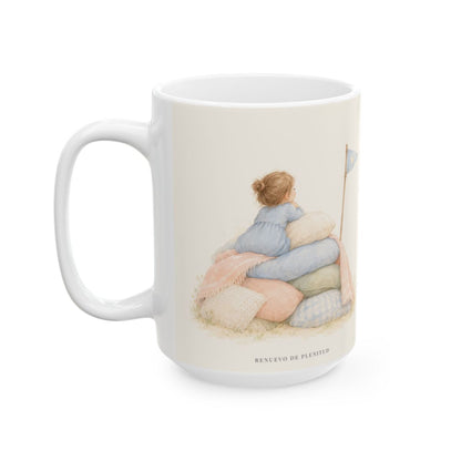 Jehová es mi roca y mi fortaleza | Taza con arte cristiano | Salmo 18:2 — 15 oz · Cara ilustrada