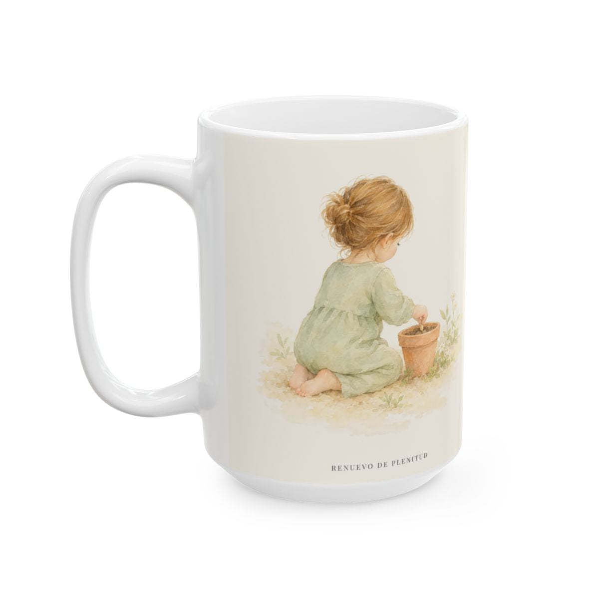 Nada hay imposible para Dios | Taza devocional de fe | Mateo 17:20 — 15 oz · Cara ilustrada