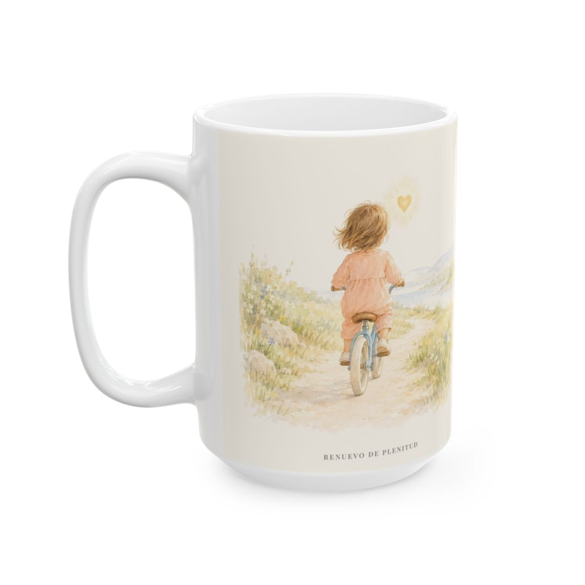 El Señor me aconseja con amor | Taza cristiana con frase devocional | Salmo 32:8 — 15 oz · Cara ilustrada