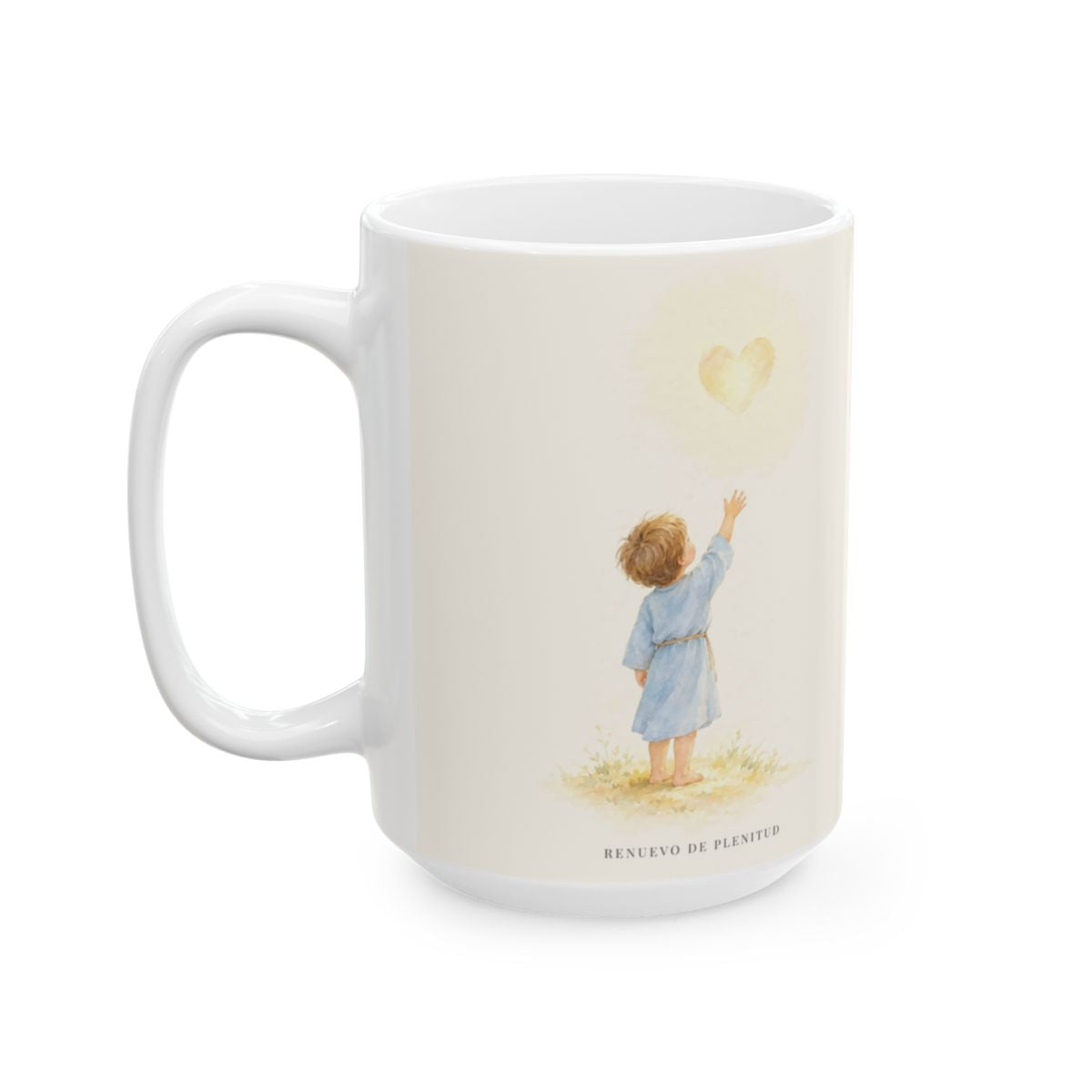 Con amor eterno te he amado | Taza de inspiración bíblica | Jeremías 31:3 — 15 oz · Cara ilustrada