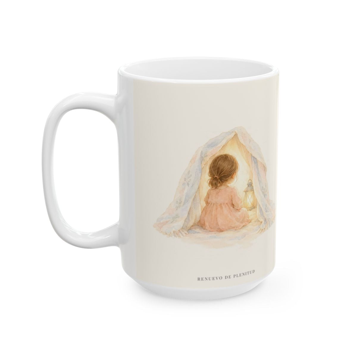 Dios es mi refugio en todo tiempo | Taza bíblica de cerámica | Salmo 62:6 — 15 oz · Cara ilustrada