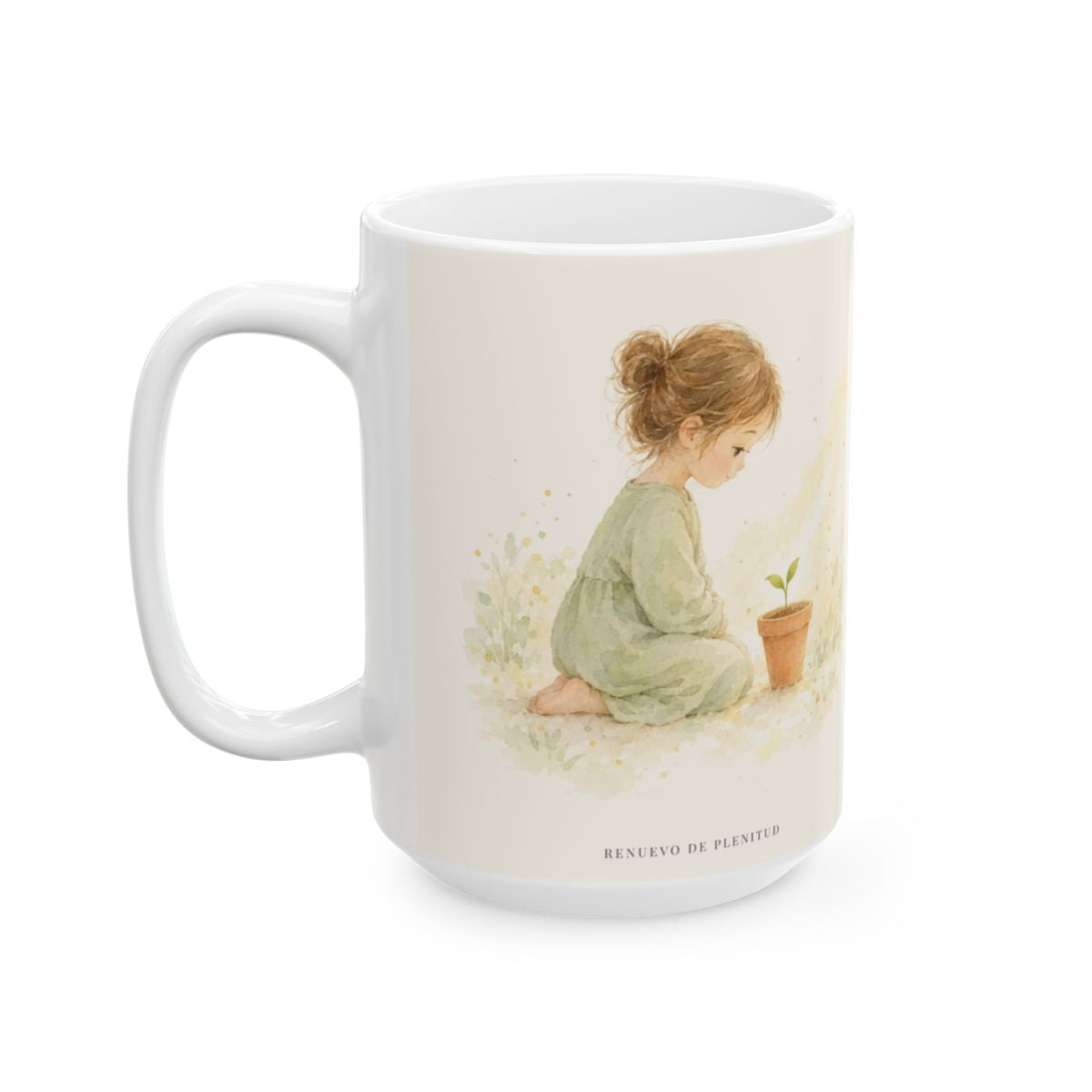 El Señor es bueno y yo veré su bondad | Taza bíblica de cerámica | Salmo 27:13 — 15 oz · Cara ilustrada