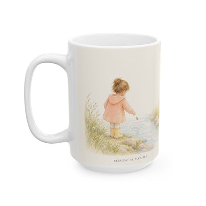El Señor te sostiene | Taza cristiana para regalar | Salmo 55:22 — 15 oz · Cara ilustrada