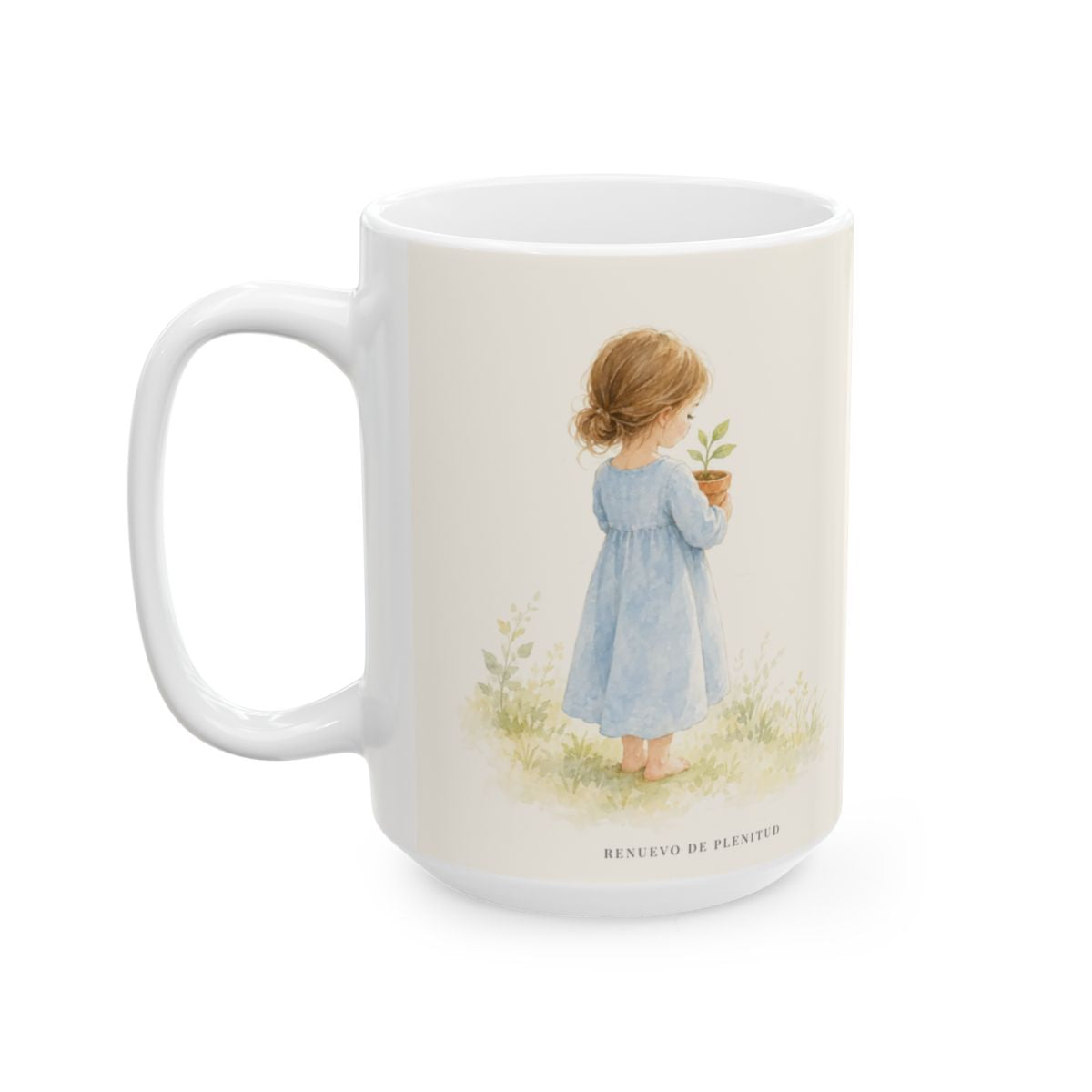 Somos hechura de Dios para buenas obras | Taza de inspiración bíblica | Efesios 2:10 — 15 oz · Cara ilustrada