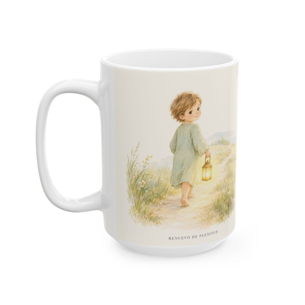 Contigo estoy siempre | Taza de inspiración bíblica | Salmo 73:23 — 15 oz · Cara ilustrada