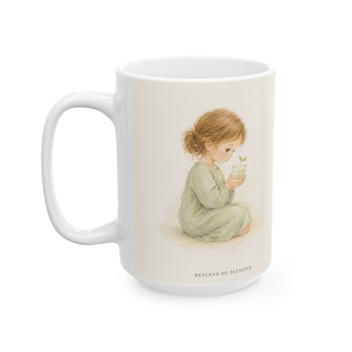 El Señor cumple el deseo de los que le temen | Taza de inspiración bíblica | Salmo 145:19 — 15 oz · Cara ilustrada