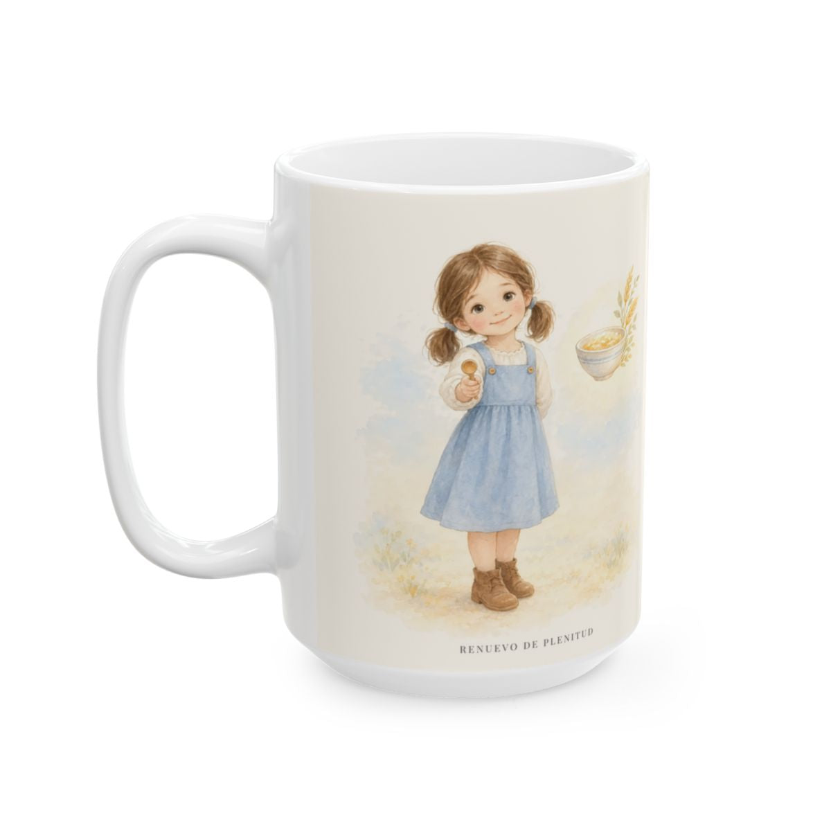 Gustad, y ved que es bueno Jehová | Taza cristiana en dos tamaños | Salmo 34:8 — 15 oz · Cara ilustrada