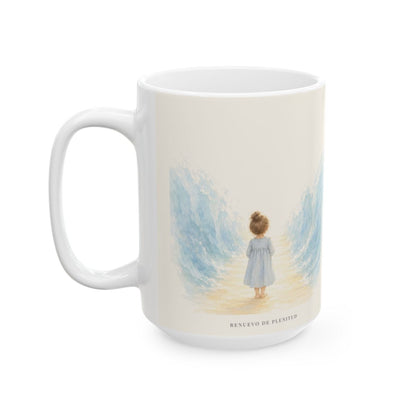 Dios abre camino donde no lo hay | Taza cristiana en dos tamaños | Éxodo 14:13 — 15 oz · Cara ilustrada
