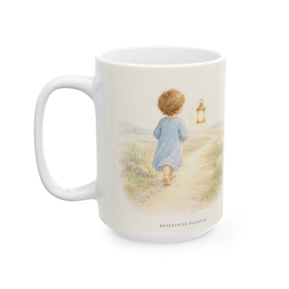 El Señor va delante de mí | Taza devocional de fe | Salmo 27:1 — 15 oz · Cara ilustrada