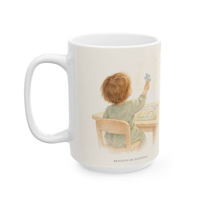 La sabiduría de Dios supera a la mía | Taza cristiana en dos tamaños | Isaías 55:9 — 15 oz · Cara ilustrada