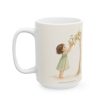 Aun en la vejez daré fruto | Taza con arte cristiano | Salmo 92:13-14 — 15 oz · Cara ilustrada