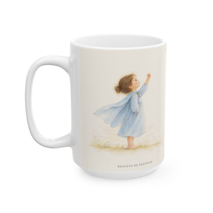 Dios me da un espíritu de poder y de amor | Taza de fe para cada mañana | 2 Timoteo 1:7 — 15 oz · Cara ilustrada