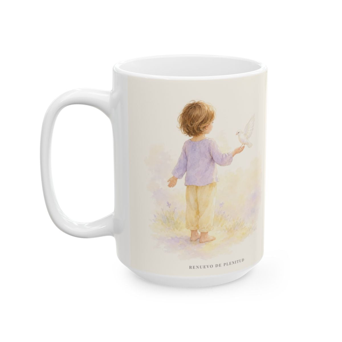 Jehová me da la victoria sin que yo luche | Taza cristiana para regalar | Éxodo 14:14 — 15 oz · Cara ilustrada