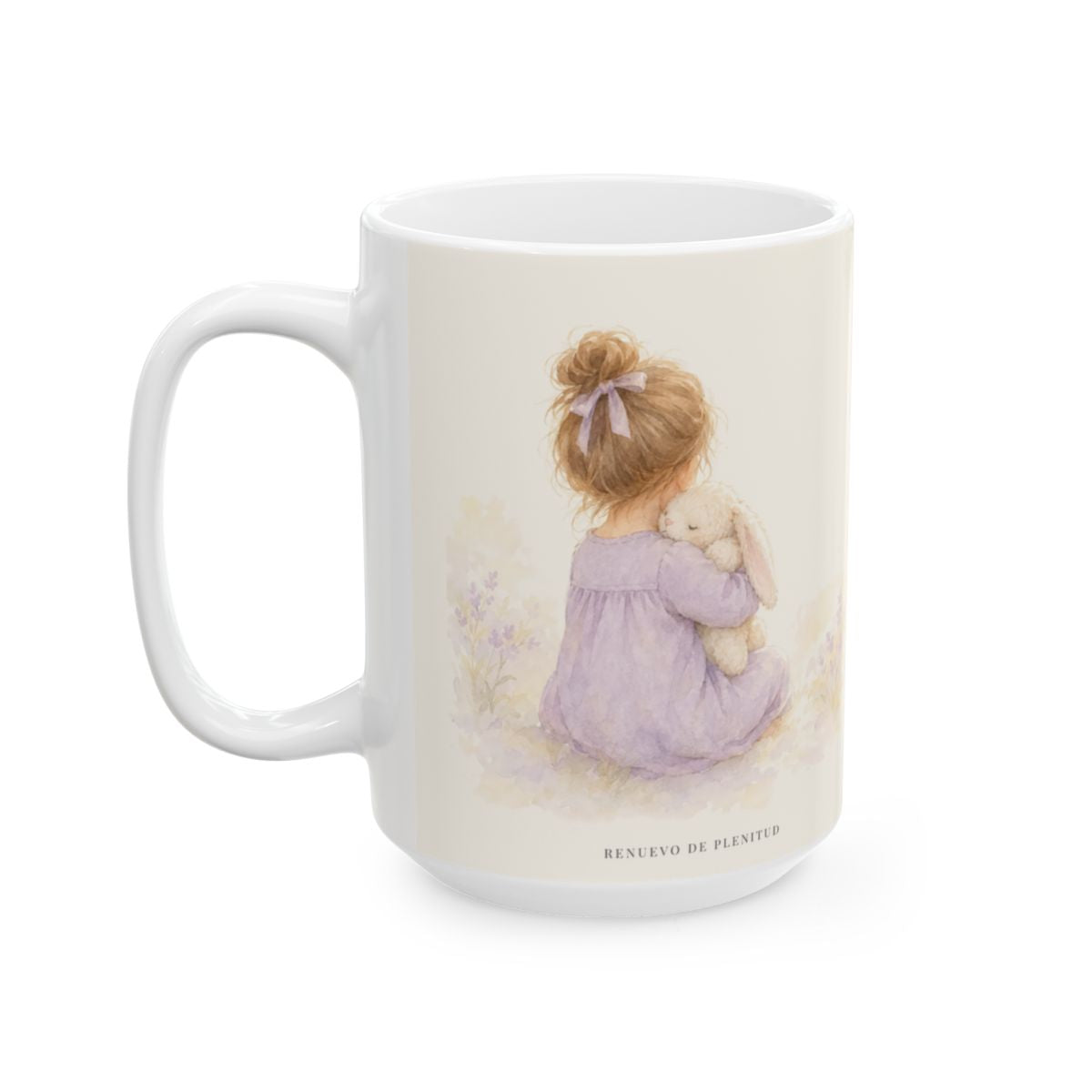 Soy hija amada de Dios en Cristo | Taza bíblica para café | Efesios 1:4-5 — 15 oz · Cara ilustrada