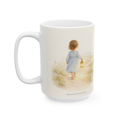 El Señor dirige mis pasos este año | Taza cristiana en dos tamaños | Proverbios 16:9 — 15 oz · Cara ilustrada