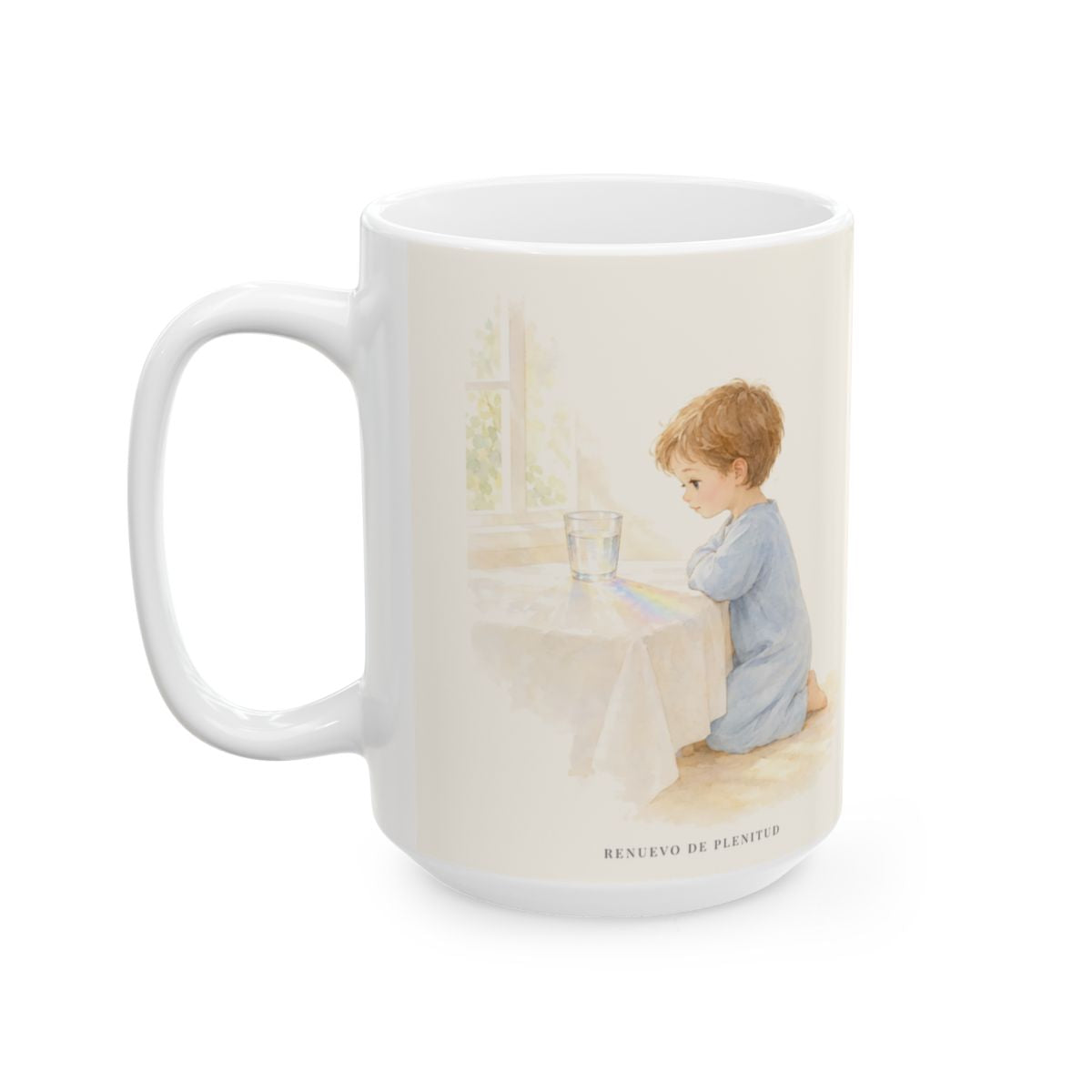 Este es el día que hizo Jehová | Taza devocional ilustrada | Salmo 118:24 — 15 oz · Cara ilustrada