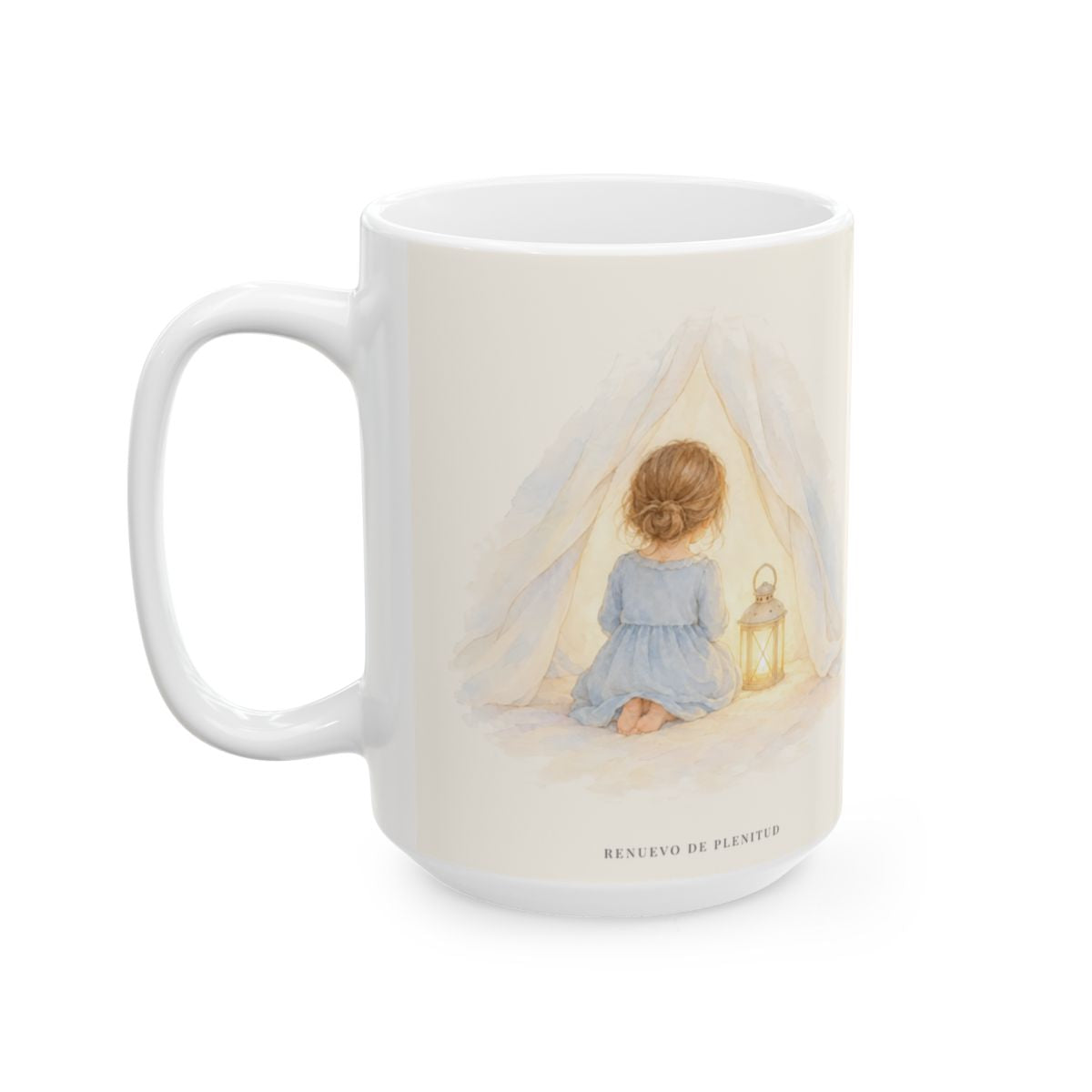 En Dios estoy seguro y conocido | Taza cristiana en dos tamaños | Colosenses 3:3 — 15 oz · Cara ilustrada