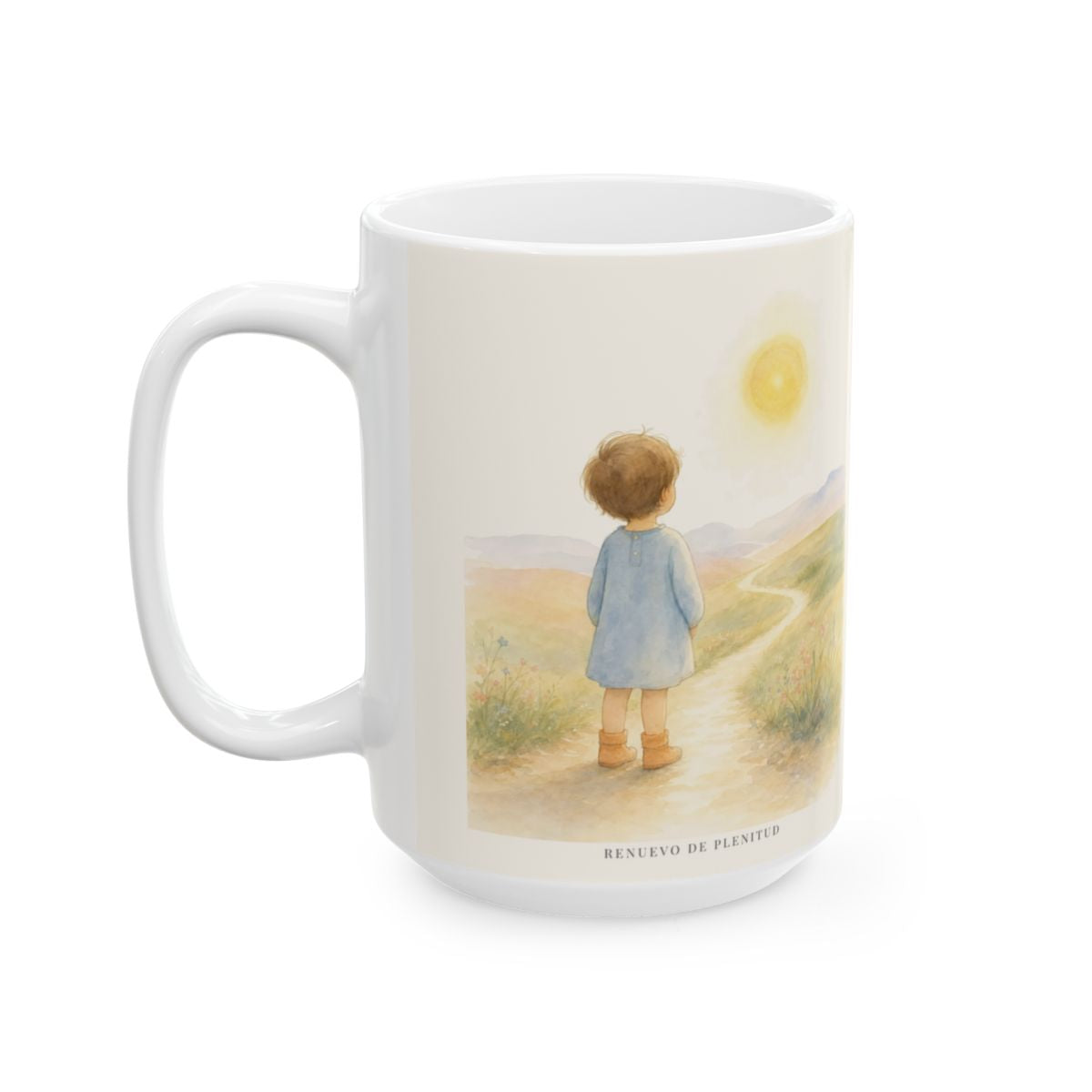 Si Dios es por nosotros, ¿quién contra nosotros? | Taza devocional ilustrada | Romanos 8:31 — 15 oz · Cara ilustrada
