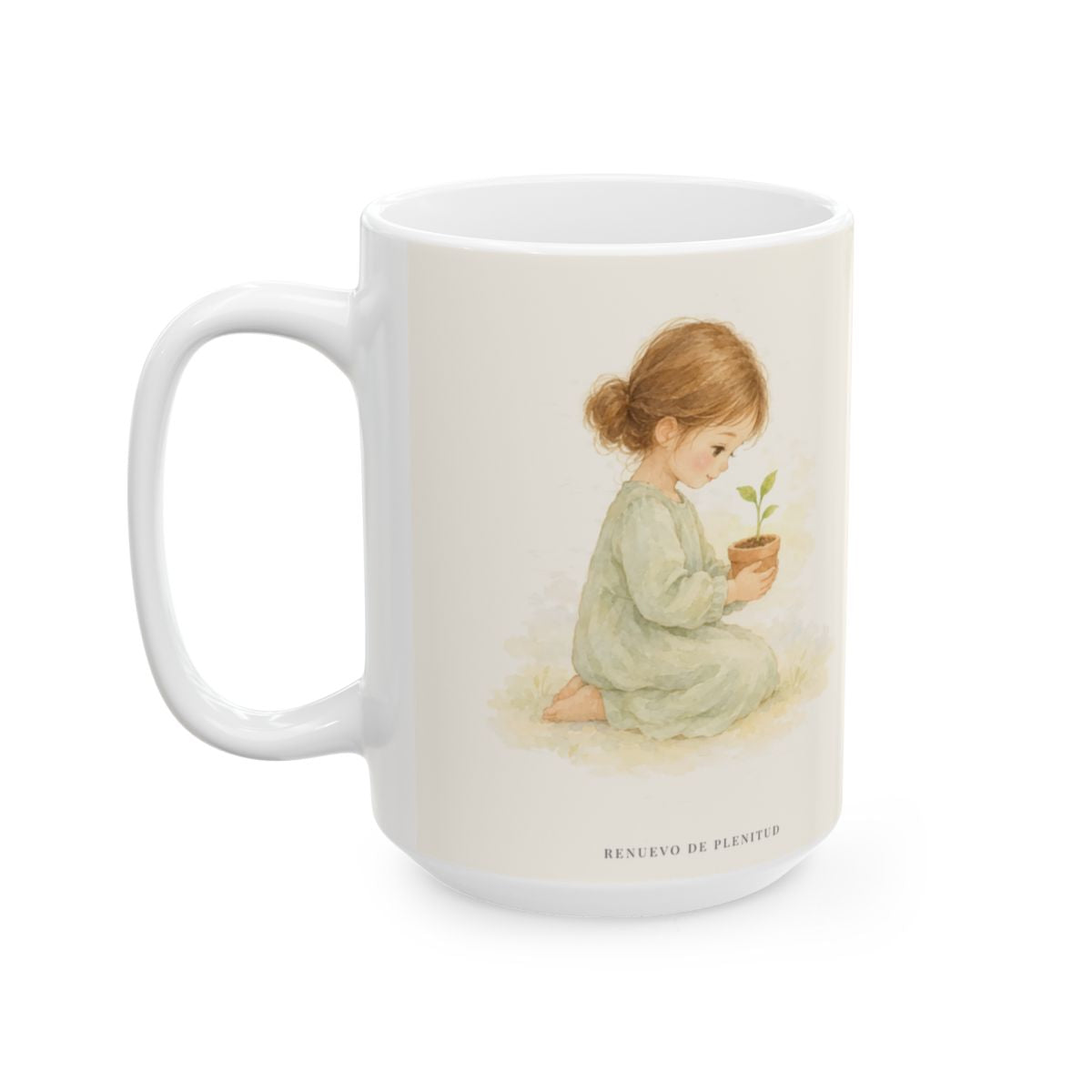 Felices los que pertenecen a Dios | Taza cristiana en dos tamaños | Mateo 5:8 — 15 oz · Cara ilustrada