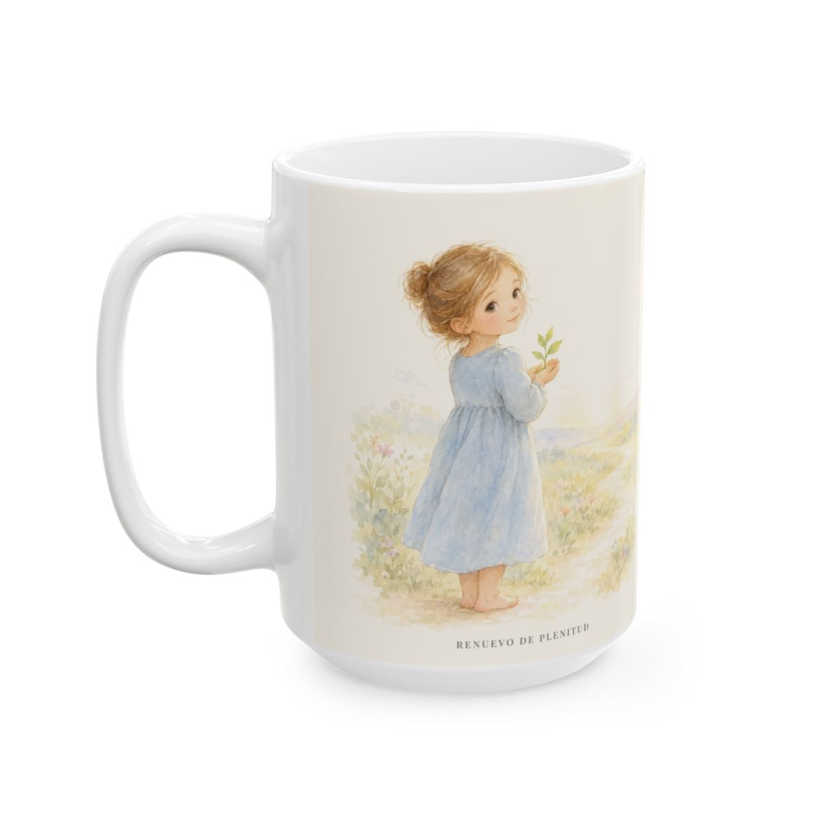 En Cristo soy nueva criatura | Taza bíblica de cerámica | 2 Corintios 5:17 — 15 oz · Cara ilustrada