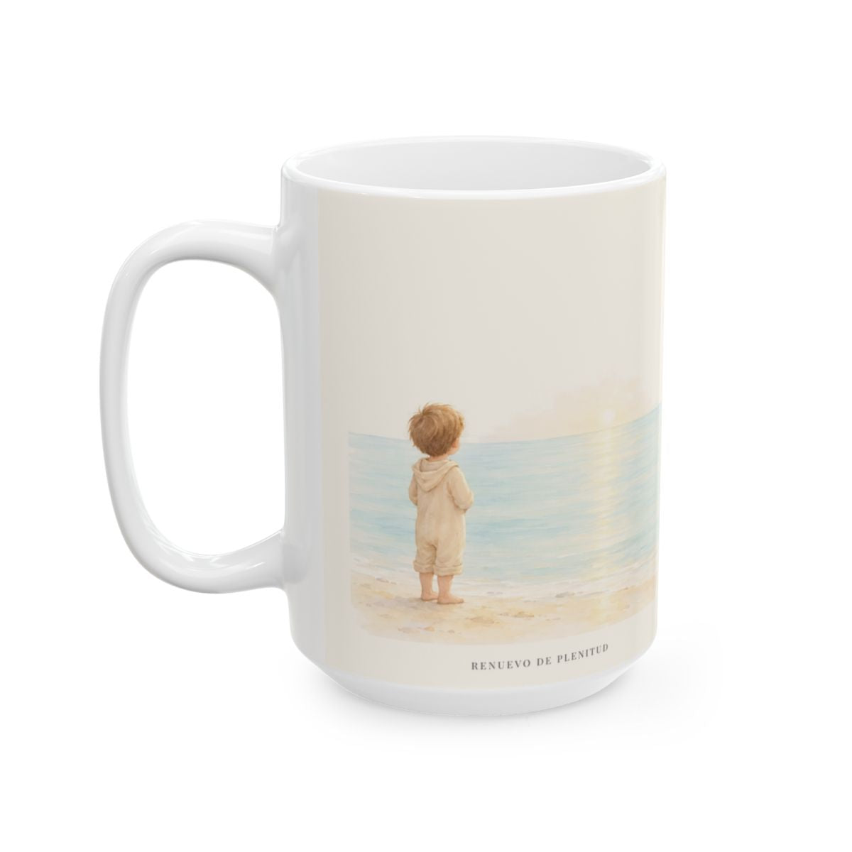 Él dijo: Calla, enmudece | Taza devocional de fe | Marcos 4:39 — 15 oz · Cara ilustrada