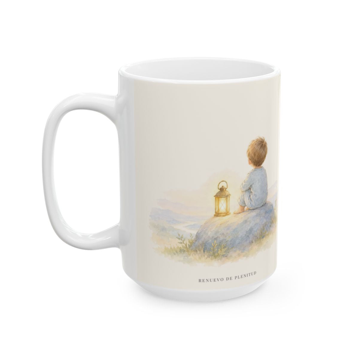 Solo Dios es mi roca y mi salvación | Taza cristiana en dos tamaños | Salmo 62:2 — 15 oz · Cara ilustrada