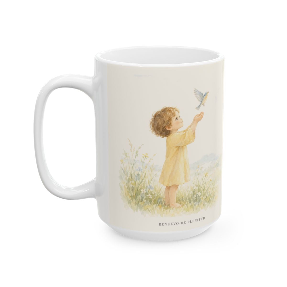 Que mi vida entera sea alabanza | Taza de inspiración bíblica | Salmo 150:6 — 15 oz · Cara ilustrada