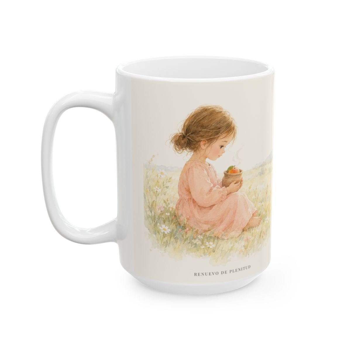 Todo lo que Dios prometió llegó a su tiempo | Taza de fe para cada mañana | Josué 21:45 — 15 oz · Cara ilustrada