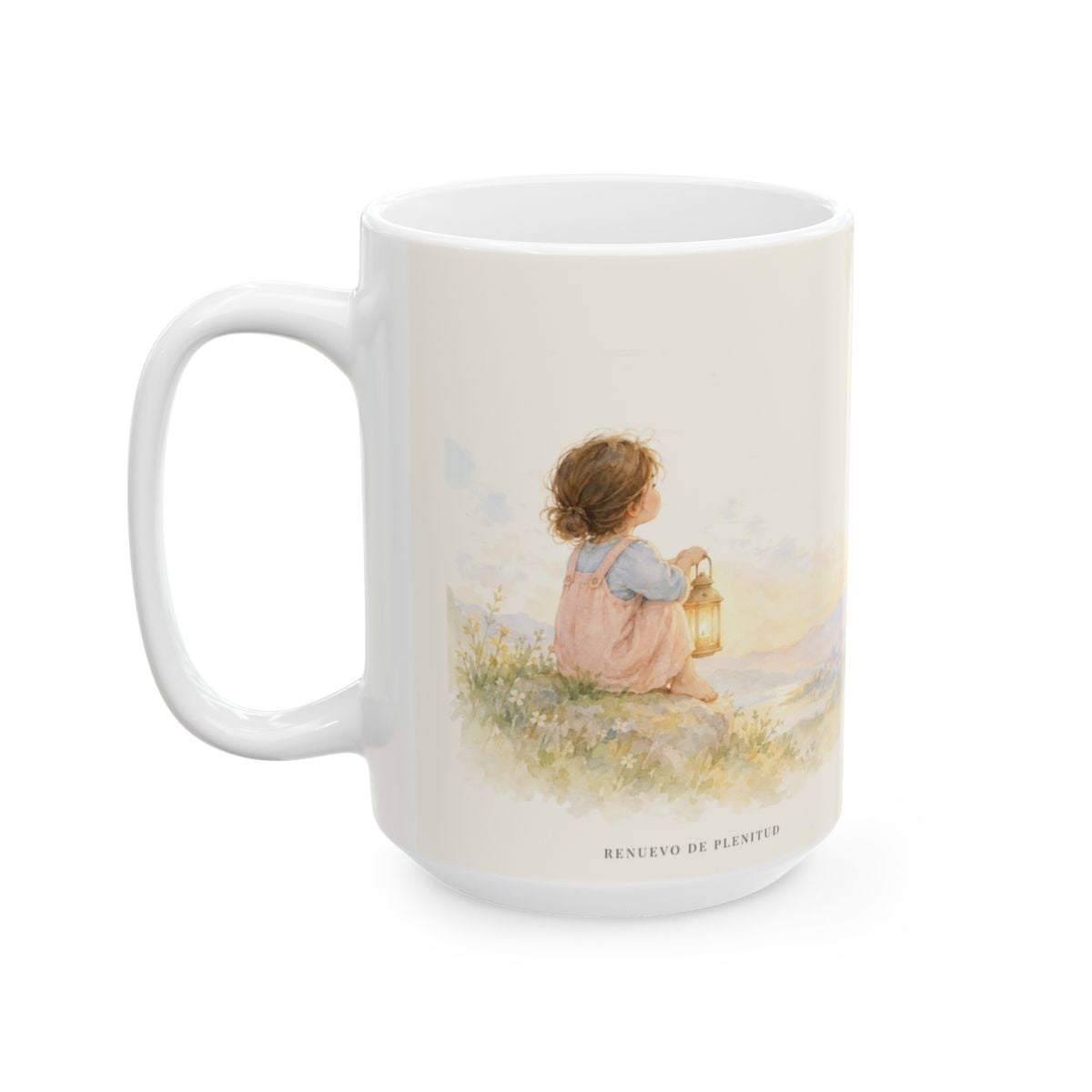 Dios es la fuerza de mi corazón | Taza cristiana con frase devocional | Salmo 73:26 — 15 oz · Cara ilustrada