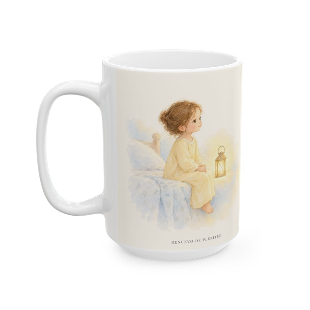 El Señor está conmigo, no temeré | Taza cristiana para regalar | Hebreos 13:5-6 — 15 oz · Cara ilustrada