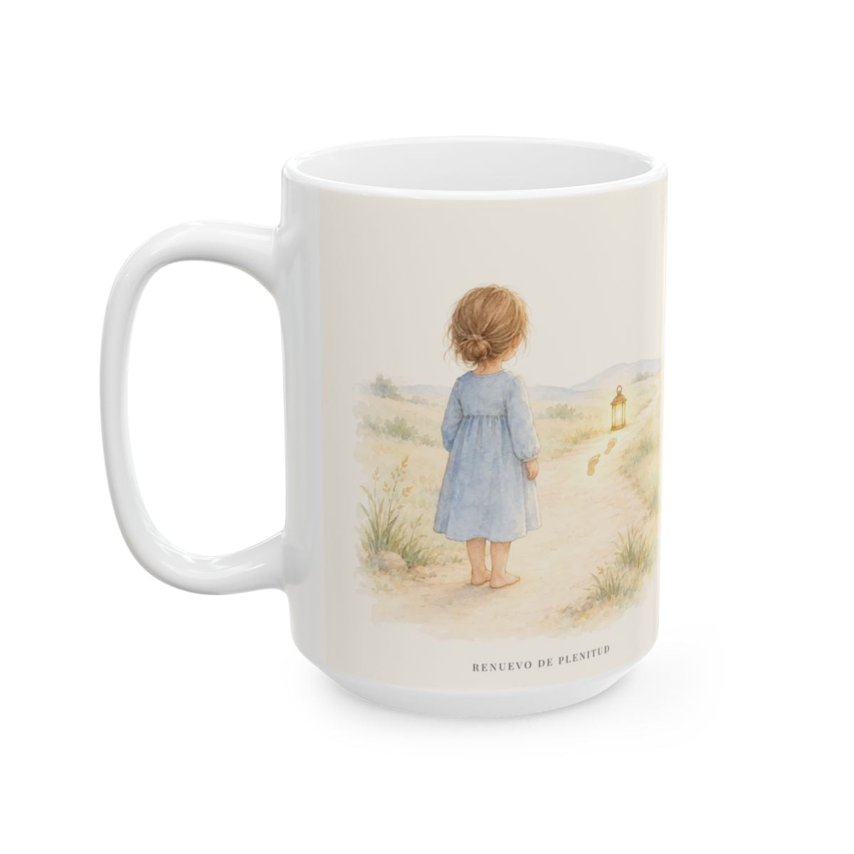 El Señor no me deja ni me abandona | Taza cristiana para regalar | Josué 1:9 — 15 oz · Cara ilustrada