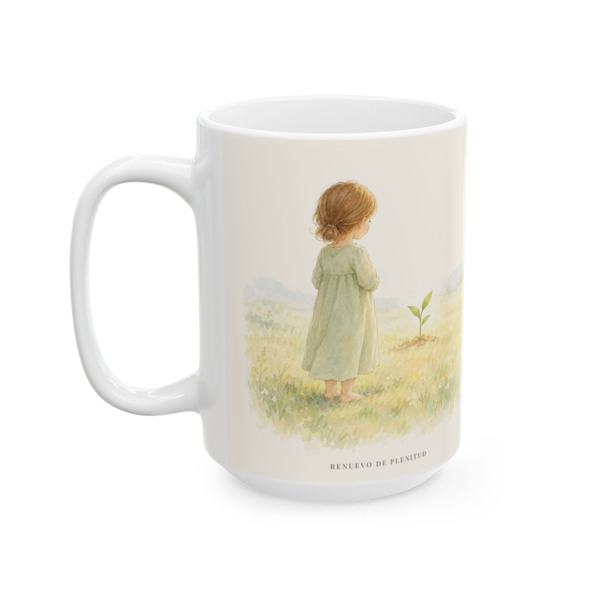 Ya no habrá muerte ni dolor | Taza cristiana para regalar | Apocalipsis 21:4 — 15 oz · Cara ilustrada
