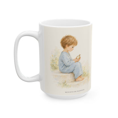 Él no puede negarse a sí mismo | Taza devocional ilustrada | 2 Timoteo 2:13 — 15 oz · Cara ilustrada