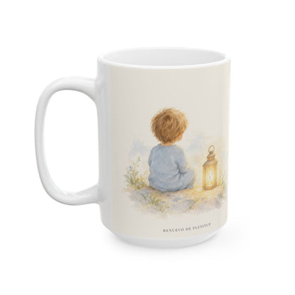 La paz de Dios cuida mi corazón | Taza con arte cristiano | Filipenses 4:7 — 15 oz · Cara ilustrada
