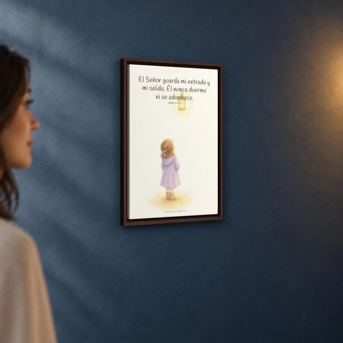 El Señor guarda mi entrada y mi salida | Decoración de fe para pared | Salmo 121:1-2 — 16×24 pulgadas, marco espresso, vista angular ambiental del marco flotante, escala física calibrada