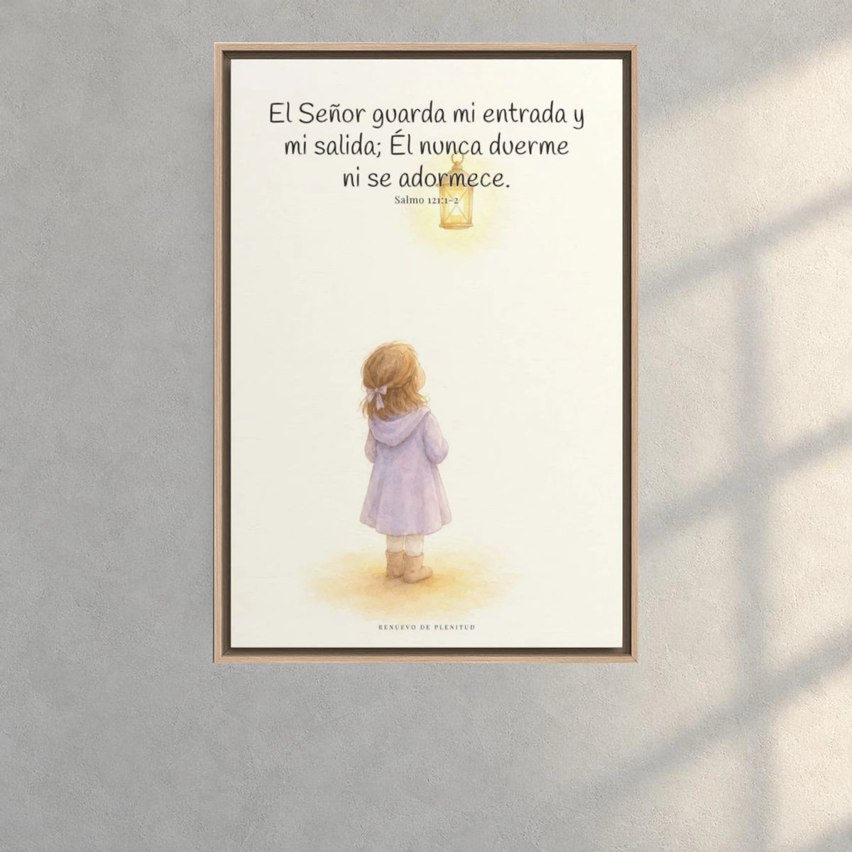 El Señor guarda mi entrada y mi salida | Decoración de fe para pared | Salmo 121:1-2 — 24×36 pulgadas, marco natural, vista frontal ambiental, escala física calibrada