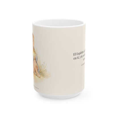 El Espíritu de Dios habita en ti | Taza con arte cristiano | 1 Corintios 3:16