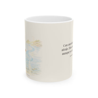 Con cuerdas de amor te atraje | Taza bíblica de cerámica | Jeremías 31:3