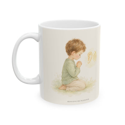 Él escucha nuestra oración | Taza cristiana para regalar | Mateo 18:20
