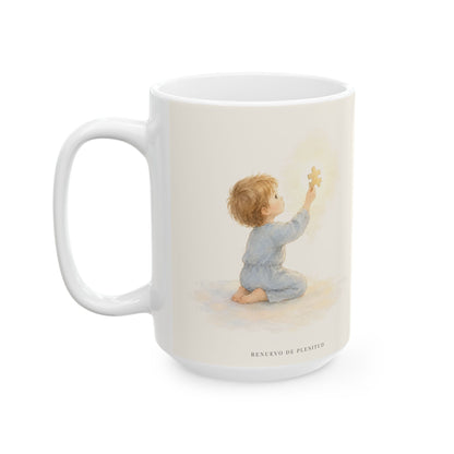 Aprended de Mí, que soy manso y humilde | Taza cristiana en dos tamaños | Mateo 11:29-30