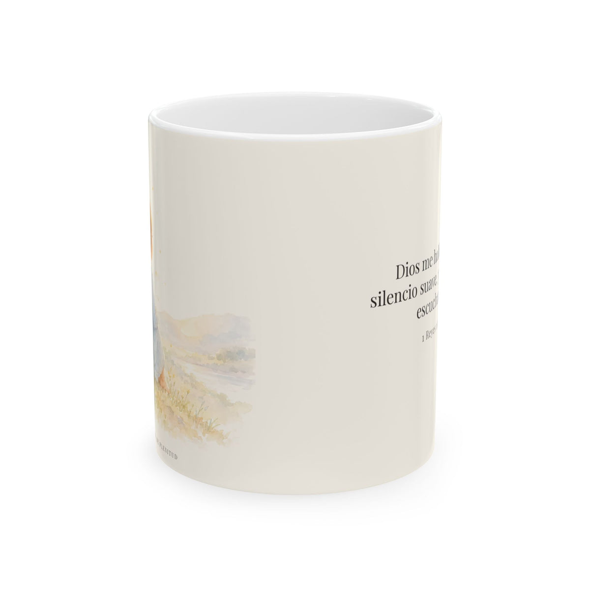 Dios me habla en el silencio suave | Taza de inspiración bíblica | 1 Reyes 19:12