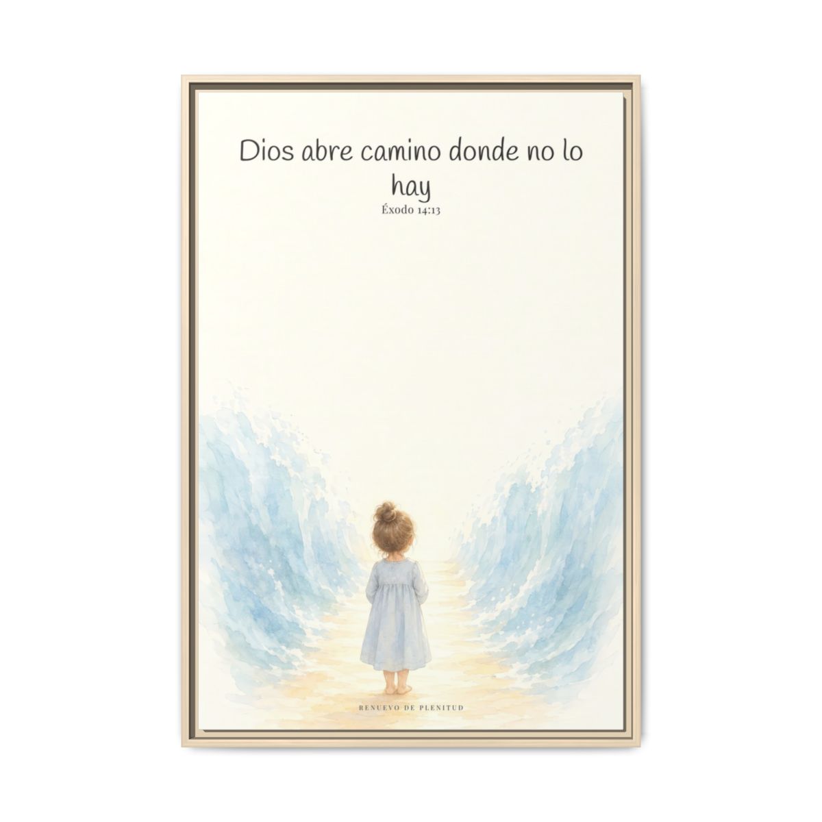 Dios abre camino donde no lo hay — Lienzo Cristiano Enmarcado | Éxodo 14:13 — 24×36 pulgadas, marco natural, vista frontal