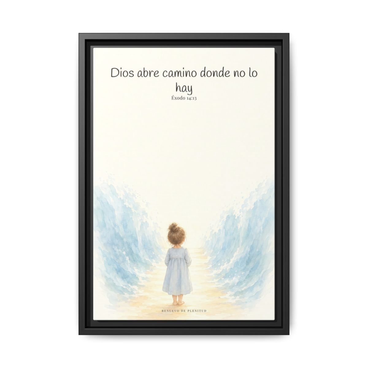 Dios abre camino donde no lo hay — Lienzo Cristiano Enmarcado | Éxodo 14:13 — 12×18 pulgadas, marco negro, vista frontal