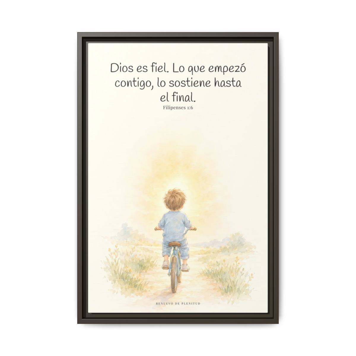 Dios es fiel y no deja a medias lo que promete | Cuadro bíblico para el hogar | Filipenses 1:6 — 16×24 pulgadas, marco espresso, vista frontal