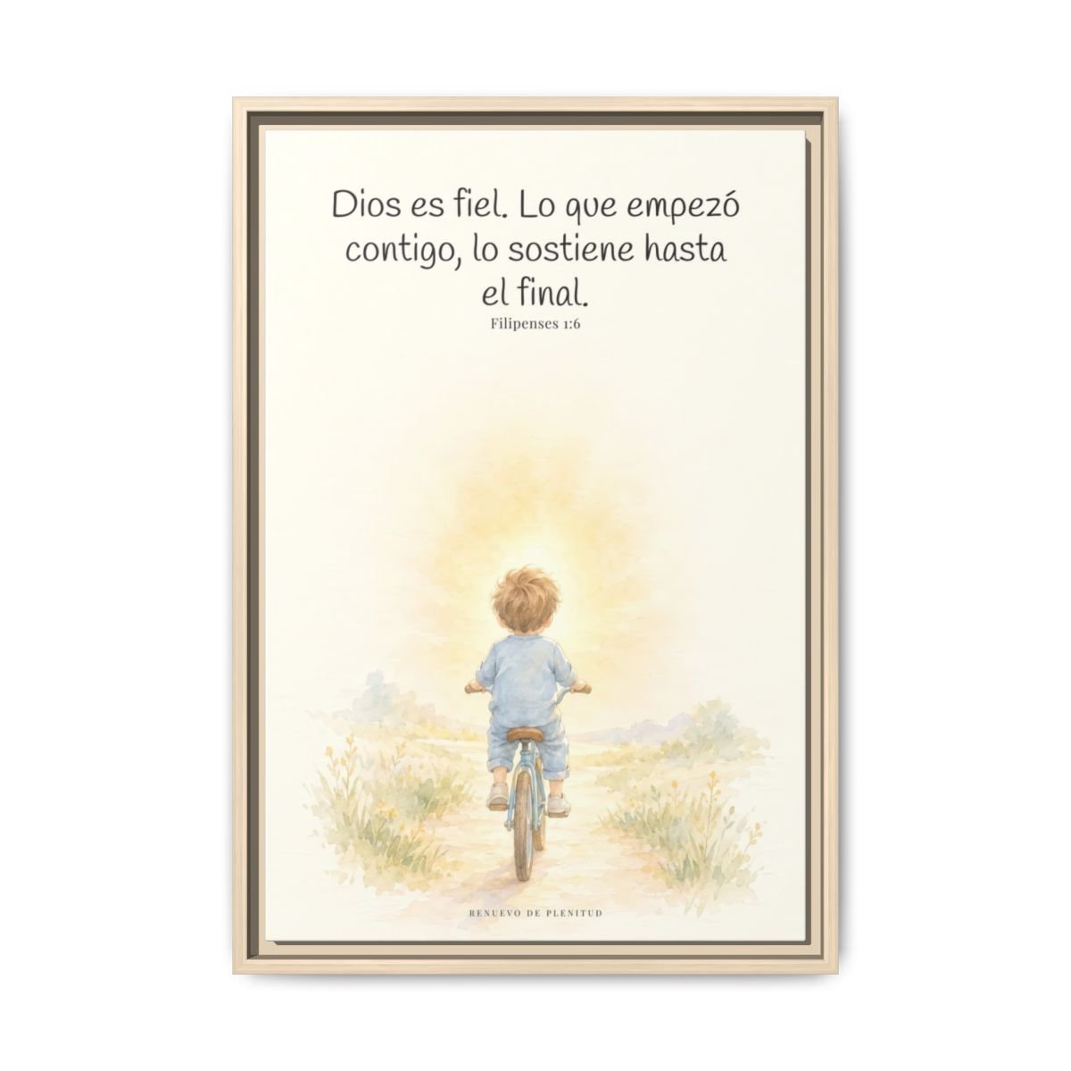 Dios es fiel y no deja a medias lo que promete | Cuadro bíblico para el hogar | Filipenses 1:6 — 16×24 pulgadas, marco natural, vista frontal