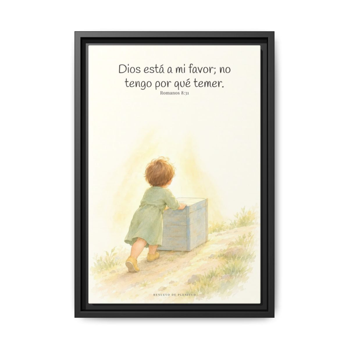 Dios está a mi favor — Lienzo Cristiano Enmarcado | Romanos 8:31 — 12×18 pulgadas, marco negro, vista frontal