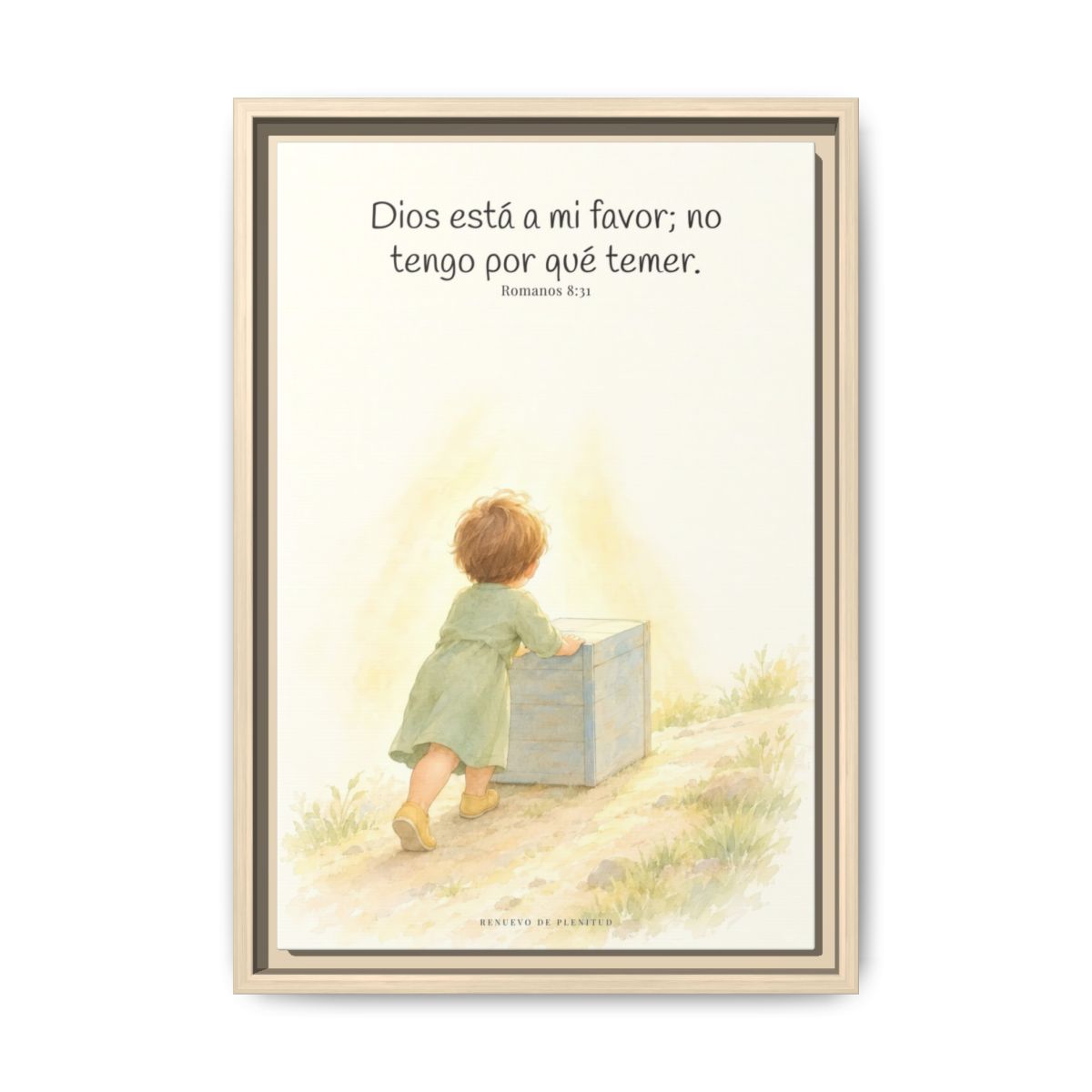 Dios está a mi favor — Lienzo Cristiano Enmarcado | Romanos 8:31 — 12×18 pulgadas, marco natural, vista frontal